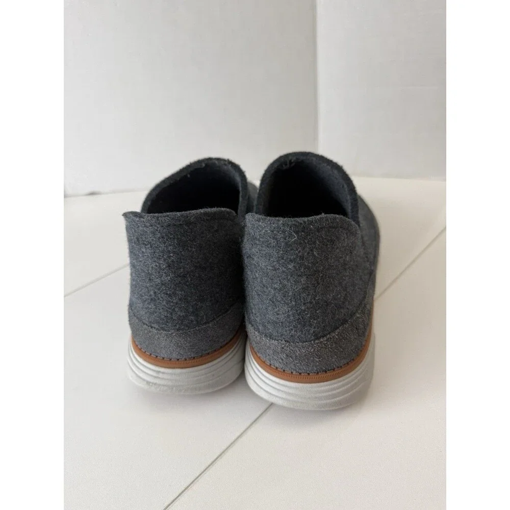 L.L.Bean Downeast Slip-Ons Men's Slippers Size 12 Gray Wool Lined Shoes 522894